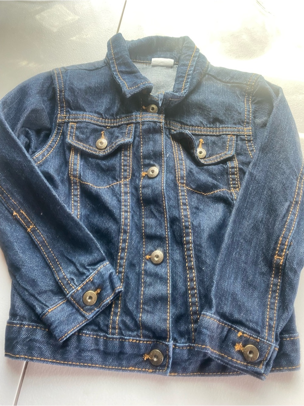 Wrangler Dark Blue Kids Denim Jacket with Contrast Stitching